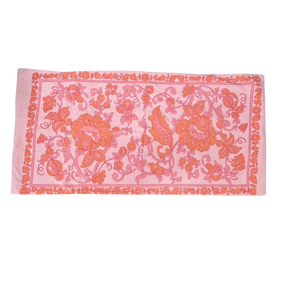 King Pillow Shams Set 2 Pink Orange Floral Botanical Cottagecore Boho Bedding
